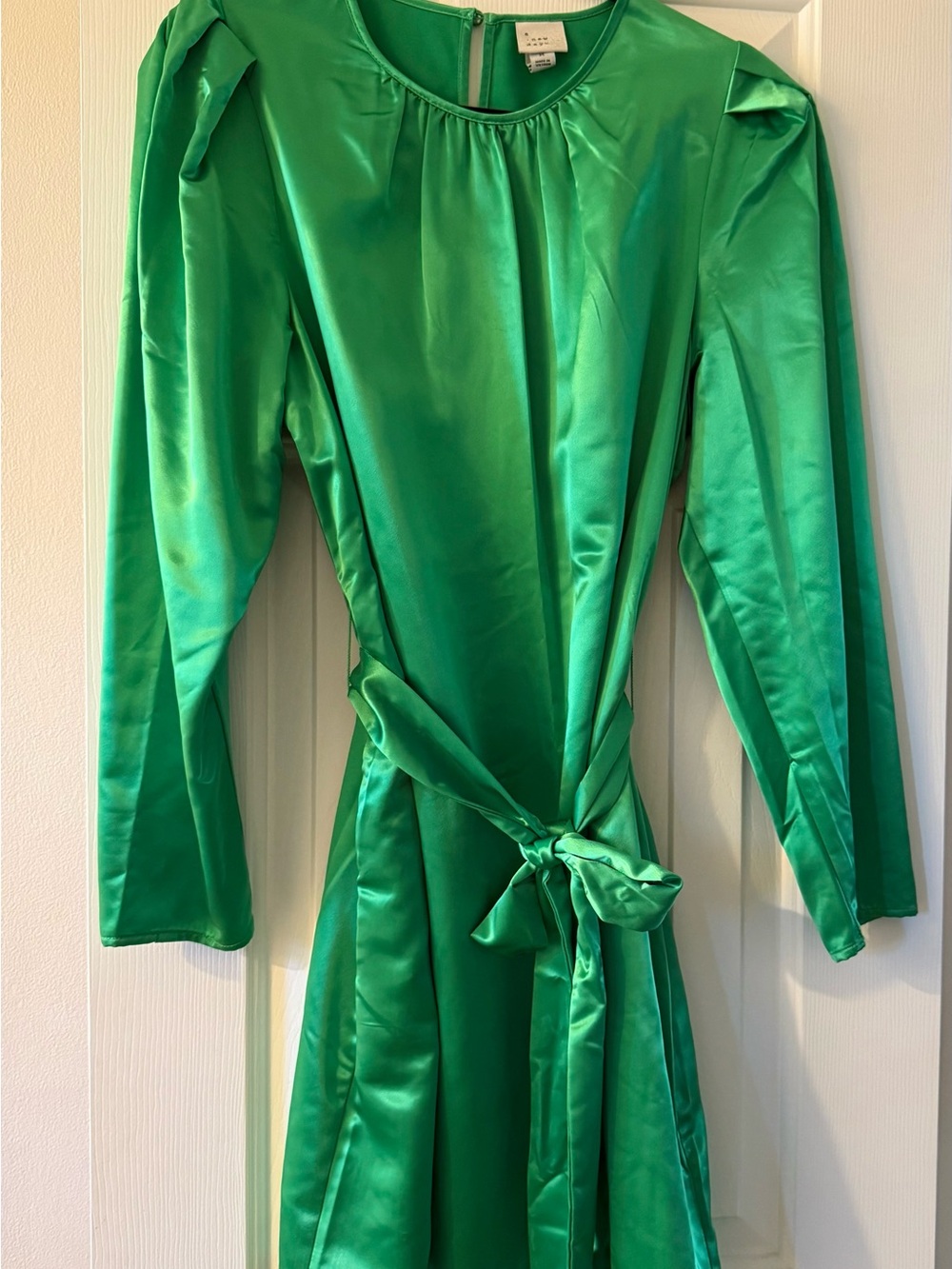 A New Day Green Satin Dress, size M